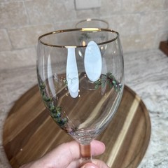 Set of 6~ Spode «Christmas Tree» Gold Trim 7-1/4″ Wine Goblets ~ Mint Condition