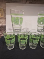 Set of 6 Vintage Libbey Shamrock Clover Glass Tumblers
