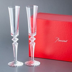 NEW Baccarat Mille Nuits Flutissimo Crystal Champagne Flute Pair Set of 2 Clear