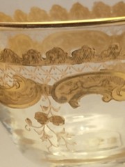 ST LOUIS CRYSTAL STL22 Early Gold Rim Wine Claret Cocktail Glass Scroll