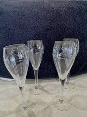 Princess House Heritage Pattern Crystal Champagne Tulip Glasses Set Of 4