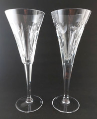 Vintage 6 Millennium Series Waterford Champaign Flutes, Health Love Continental
