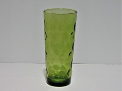 Hazel Atlas Glass Eldorado Raindrop Dots Cooler Tumbler Green 1968-
