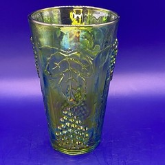 vintage Indiana Glass Company Iridescent «Harvest Grape» tumbler «Harvest Blue»