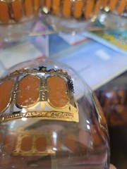 Culver Signature Orange Gold Plated Barware Glasses 8 Pcs VTG With CarrierCradle