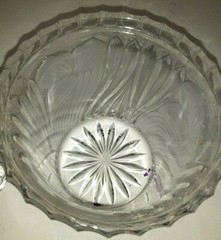 Vintage Action 24% Lead Frost Crystal Glass Biscuit Barrel Paradise W. Germany