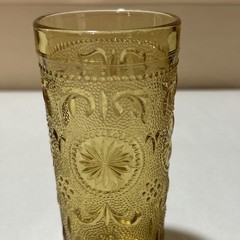 Vtg American Concord Brockway Amber Textured Glass No Chips Excellent 5 1/2″