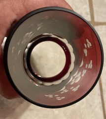 Bohemian Ruby Red Cut To Clear Old Fashioned Whiskey Tumbler 3 5/8″ Tall