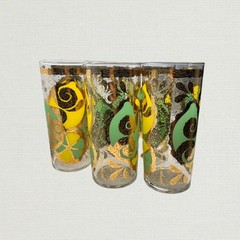 Vintage Georges Briard Lemon and Lime Glasses (Set of 5)
