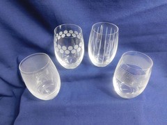 H7 – Mikasa Crystal Cheers Stemless Wine Glasses Lot of 4