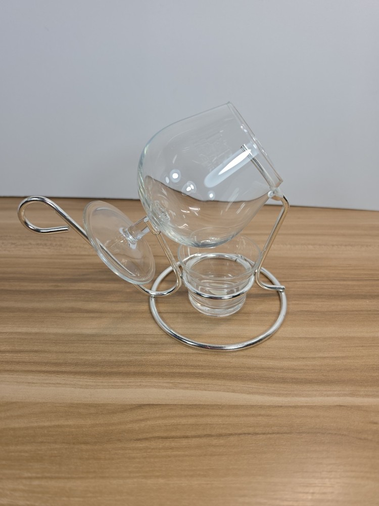 B&B Liquer Cognac/brandy Warmer Set with Candle Heating Base and Metal Holder