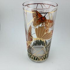 Culver Ltd 22k Butterfly Stained Glass Lowball & Highball Glasses Set of 4