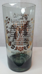 Vintage MCM Federal Glass 22K Zodiac Aquarius Tumbler/Highball Glass