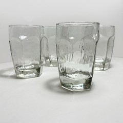 4 Libbey Chivalry 3 3/4″ Tall 6 oz. Juice Glass Tumblers Clear Textured
