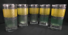 MCM Modern Glass Highball Tumblers Barware Lot (5) Continental Can Company 1960s
