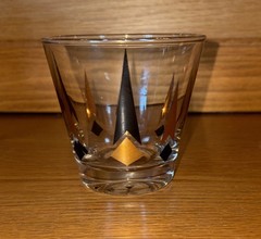 Anchor Hocking GOLDEN PEAKS Old Fashioned Glass Black Gold 10 oz FREE Shipping