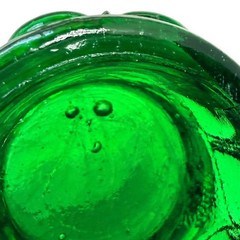 Vintage Mexican Green Glass Mini Chivo Pulque Mugs, Set of 3