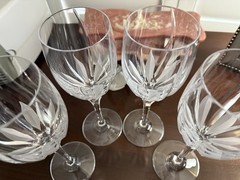 Mikasa (4) FLAME D’AMORE Crystal WATER Glasses 9″ Tall MINT (3 Sets Available)