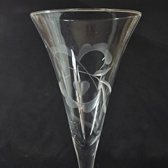 WATERFORD Marquis YOURS TRULY CHAMPAGNE FLUTES, Etched Crystal, 11 1/4″, 2PCS