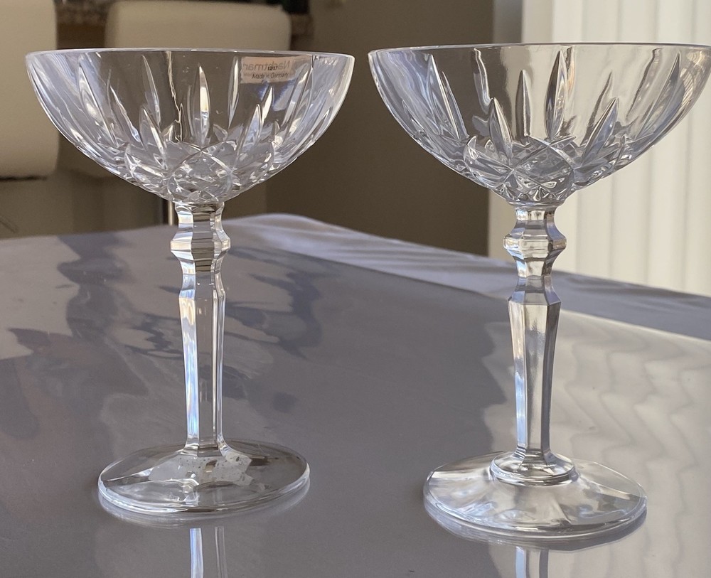Nachtmann Noblesse Crystal Cocktail Coupe Martini / Champagne Glasses Set of 2
