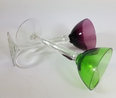 Art Deco Set 6 Piece Glas / Liqueur Glass,Various Colours,Haida,about 1920 AL276