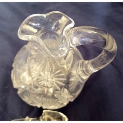 Cruet 6.5″ Vintage Cut Bohemia Czech Crystal Starburst Design 24 pbO w Stopper