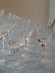 Waterford Crystal: Set of Ten Water Goblets, Wine Glasses & Champagne Flutes