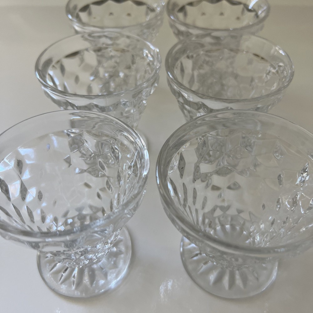 Set of 6 Fostoria American Footed Juice/Oyster or Fruit Cocktail Tumblers