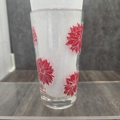 Vintage MCM Floral Juice Glass Boscul Peanut Butter Collectible Dahlia Autumn