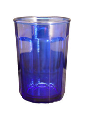 80s Vintage Cobalt Blue French Made 10 Paneled High Ball Glasses