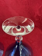 NEW FLAWLESS Unique BACCARAT France 2 Blue VEGA Glass Crystal MARTINI COCKTAILS