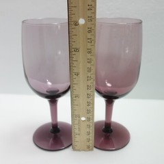 Libbey Wine Glass 6″ Purple Amethyst Set of 2 Stemware Romantic