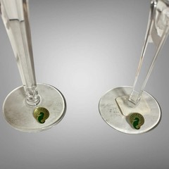 Waterford Crystal Celebration Champagne Toasting Flutes Love Hearts 10.25″ Pair