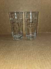 Etched Fishes Swimming Above Reeds Highball Glasses Set Of 2 – 6.25” Tall