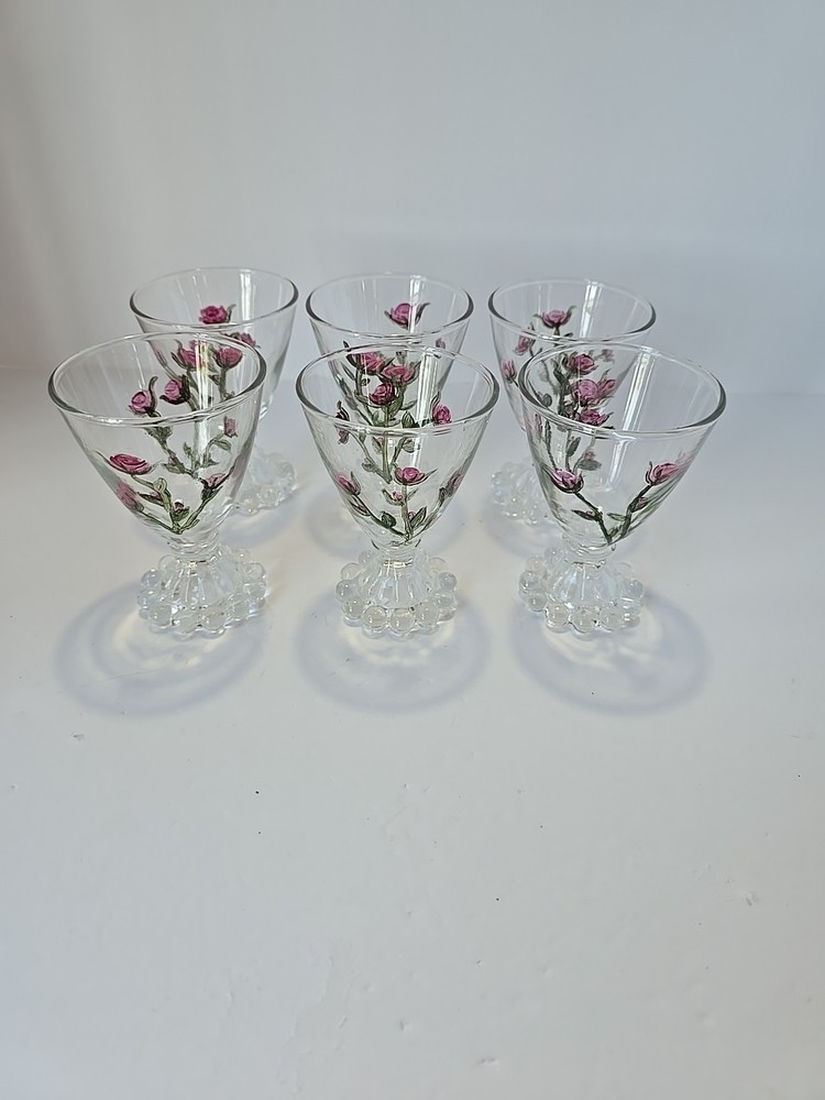 Bubble Footed Handpainted Glasses Set Of 6