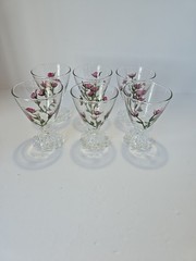 Bubble Footed Handpainted Glasses Set Of 6