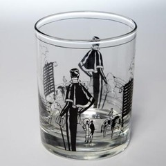 Four (4) Saks Fifth Ave. Gatsby Deco Style Tumbler Cocktail Glasses, 4.25″h