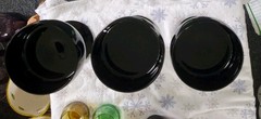 3 Gorham Reizart Black Amethyst MCM Crystal Stemware Glasses Champagne/Sherbet
