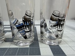 Vintage MCM Gay Fad Atomic Calypso Bongos Set of 3 Glasses 5 1/2″