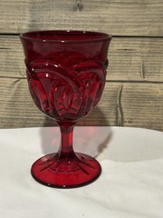 L.G. Wright Double Wedding Ring Ruby Water Goblet Ring Of Fire 6.25”