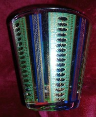 SET of 14 Culver Bar Glassware Tumblers Highballs Vibrant Blue Green Gold Marked