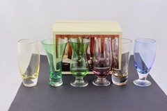 LENOX GEMS ASSORTED COLORS LOT OF 6 CORDIAL SHOT GLASSES NEW IN BOX