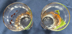 Pair of Libbey Lord Calvert white-tail deer tumblers/glasses