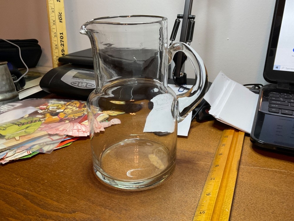 Vintage Clear Glass Bedside Carafe Pitcher