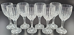 (8) Cristal D’Arques Bretagne Cordial Glasses Set Vintage Small Cut Stemware Lot