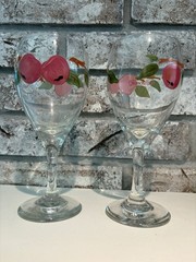 Franciscan APPLE Water Goblet (s) LOT OF 2 Glass 7-1/4 inches 10-oz