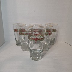 Christopher Radko Holiday Celebrations Holly Ribbon Xmas 15oz Cooler Tumblers