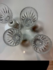 Set of 4 Baccarat Crystal MASSENA 6 3/8″ White Wine Glasses Stunning