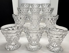 (12) VTG Fostoria American Cubist Oyster /Shrimp Cocktail / Dessert Glasses 2.8”