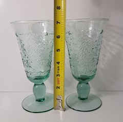 Vintage Holiday Cheer Water Goblets 2 Studio Nova 12 Oz Christmas Trees Mikasa